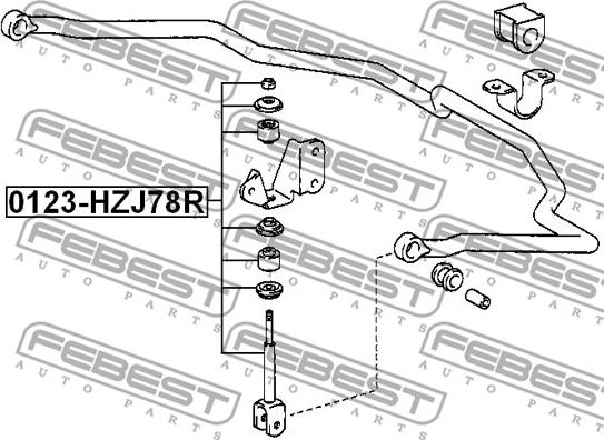 Febest 0123-HZJ78R - Тяга / стійка, стабілізатор autozip.com.ua
