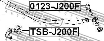 Febest 0123-J200F - Тяга / стійка, стабілізатор autozip.com.ua