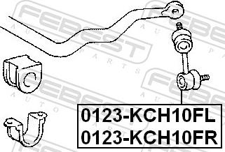 Febest 0123-KCH10FR - Тяга / стійка, стабілізатор autozip.com.ua