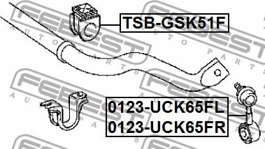 Febest 0123-UCK65FR - Тяга / стійка, стабілізатор autozip.com.ua