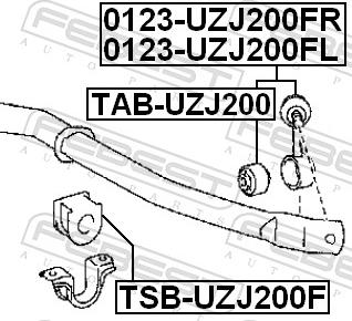 Febest TAB-UZJ200 - Підвіска, стійка валу autozip.com.ua