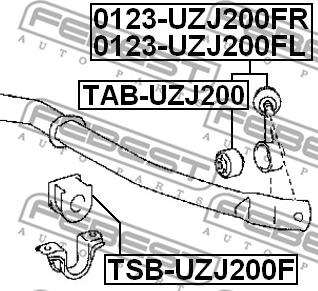 Febest 0123-UZJ200FL - Тяга / стійка, стабілізатор autozip.com.ua