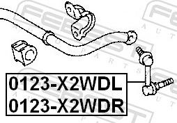 Febest 0123-X2WDR - Тяга / стійка, стабілізатор autozip.com.ua
