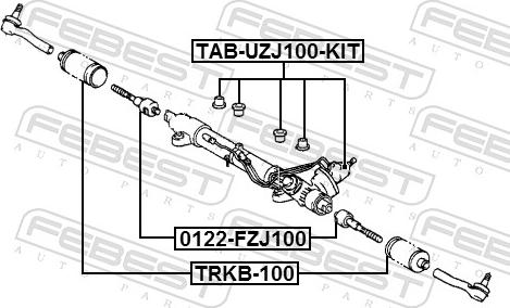 Febest TRKB-100 - Пильник, рульове управління autozip.com.ua