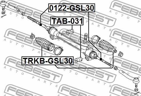 Febest 0122-GSL30 - Осьовий шарнір, рульова тяга autozip.com.ua