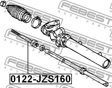 Febest 0122-JZS160 - Осьовий шарнір, рульова тяга autozip.com.ua