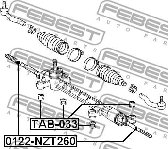 Febest 0122-NZT260 - Осьовий шарнір, рульова тяга autozip.com.ua