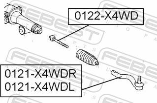 Febest 0122-X4WD - Осьовий шарнір, рульова тяга autozip.com.ua