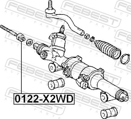 Febest 0122-X2WD - Осьовий шарнір, рульова тяга autozip.com.ua