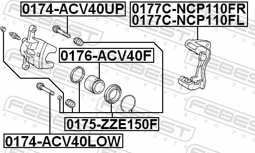 Febest 0176-ACV40F - Поршень, корпус скоби гальма autozip.com.ua