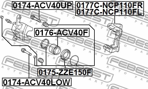 Febest 0176-ACV40F - Поршень, корпус скоби гальма autozip.com.ua