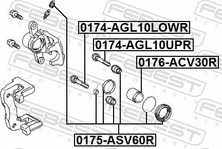 Febest 0176-ACV30R - Поршень, корпус скоби гальма autozip.com.ua