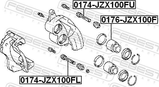 Febest 0176-JZX100F - Поршень, корпус скоби гальма autozip.com.ua