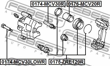 Febest 0174-MCV30R - Направляючий болт, корпус скоби гальма autozip.com.ua