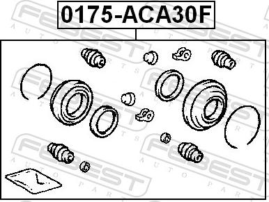 Febest 0175-ACA30F - Ремкомплект, гальмівний супорт autozip.com.ua