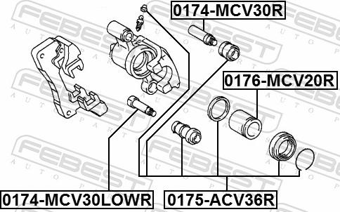 Febest 0175-ACV36R - Ремкомплект, гальмівний супорт autozip.com.ua