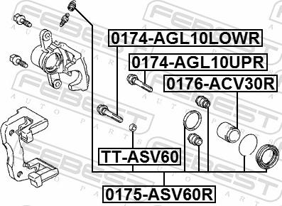 Febest 0175-ASV60R - Ремкомплект, гальмівний супорт autozip.com.ua