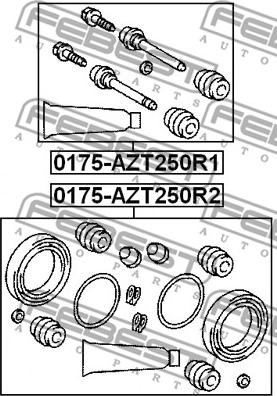 Febest 0175-AZT250R2 - Ремкомплект, гальмівний супорт autozip.com.ua