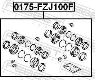 Febest 0175-FZJ100F - Ремкомплект, гальмівний супорт autozip.com.ua