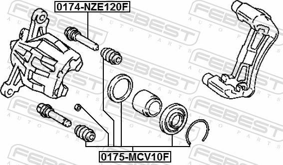 Febest 0175-MCV10F - Ремкомплект, гальмівний супорт autozip.com.ua