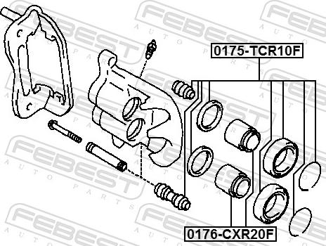 Febest 0176-CXR20F - Поршень, корпус скоби гальма autozip.com.ua
