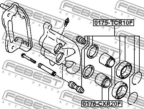 Febest 0175-TCR10F - Ремкомплект, гальмівний супорт autozip.com.ua