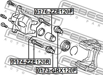 Febest 0174-ZZE120R - Направляючий болт, корпус скоби гальма autozip.com.ua