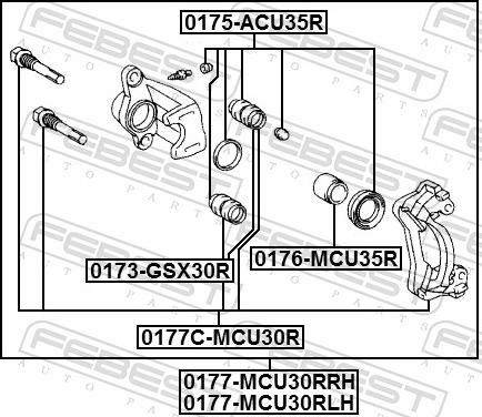 Febest 0175-ACU35R - Ремкомплект, гальмівний супорт autozip.com.ua
