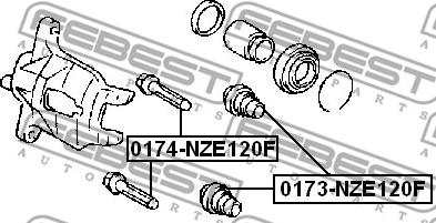 Febest 0174-NZE120F - Направляючий болт, корпус скоби гальма autozip.com.ua