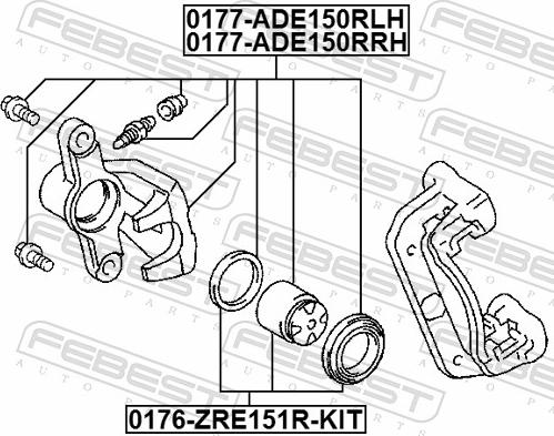Febest 0177-ADE150RRH - Гальмівний супорт autozip.com.ua