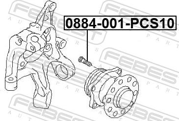 Febest 0884-001-PCS10 - Болт кріплення колеса autozip.com.ua