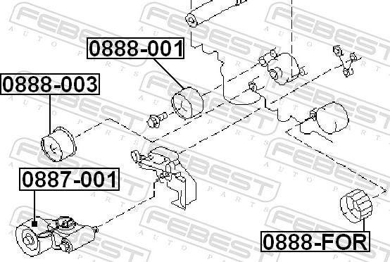 Febest 0888-003 - Паразитний / Провідний ролик, зубчастий ремінь autozip.com.ua