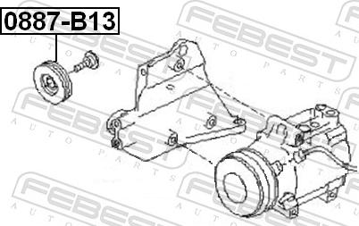 Febest 0887-B13 - Паразитний / провідний ролик, поліклиновий ремінь autozip.com.ua