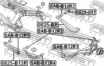 Febest SAB-B12R5 - Сайлентблок, важеля підвіски колеса autozip.com.ua