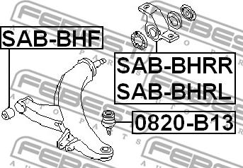 Febest SAB-BHRR - Сайлентблок, важеля підвіски колеса autozip.com.ua
