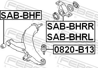 Febest SAB-BHRL - Сайлентблок, важіль підвіски колеса autozip.com.ua