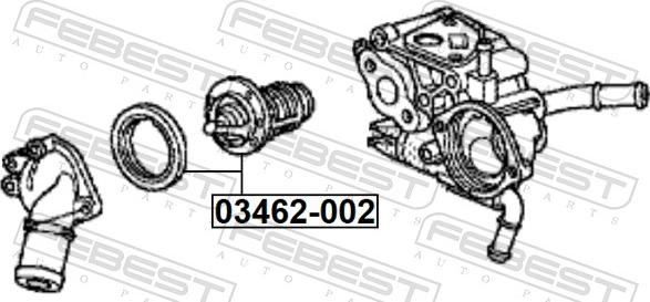 Febest 03462-002 - Термостат, охолоджуюча рідина autozip.com.ua