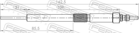 Febest 03642-001 - Свічка розжарювання autozip.com.ua