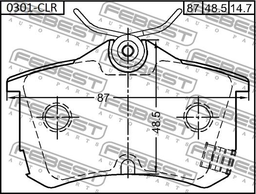 Febest 0301-CLR - Гальмівні колодки, дискові гальма autozip.com.ua