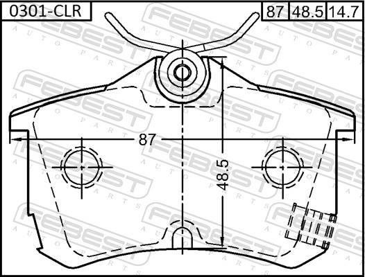Febest 0301-CLR - Гальмівні колодки, дискові гальма autozip.com.ua