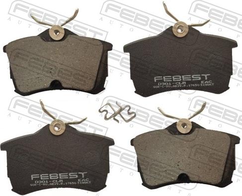 Febest 0301-CLR - Гальмівні колодки, дискові гальма autozip.com.ua