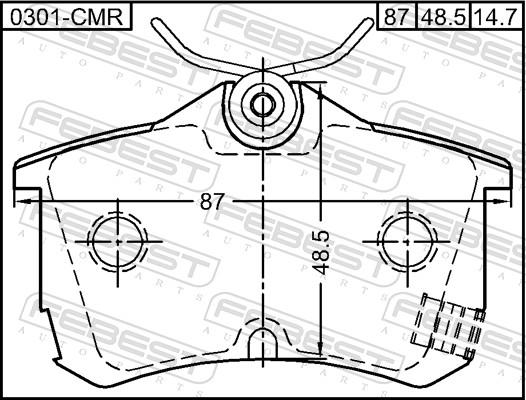 Febest 0301-CMR - Гальмівні колодки, дискові гальма autozip.com.ua