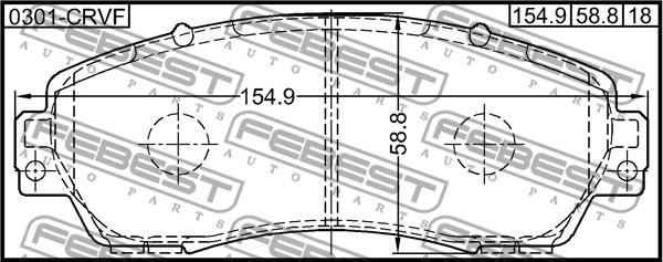 Febest 0301-CRVF - Гальмівні колодки, дискові гальма autozip.com.ua