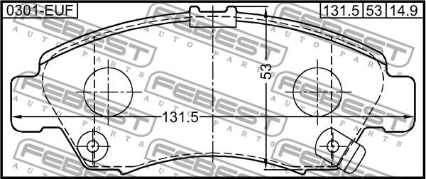 Febest 0301-EUF - Гальмівні колодки, дискові гальма autozip.com.ua