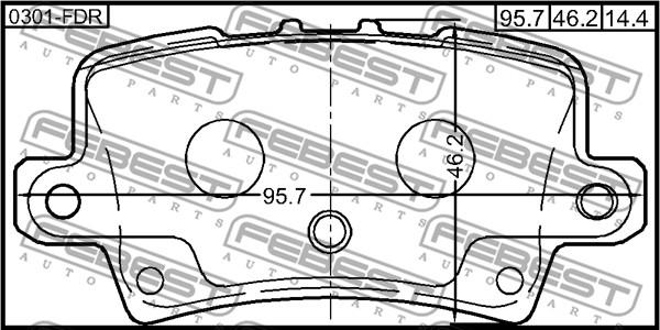 Febest 0301-FDR - Гальмівні колодки, дискові гальма autozip.com.ua