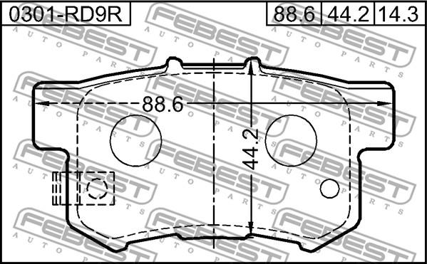 Febest 0301-RD9R - Гальмівні колодки, дискові гальма autozip.com.ua