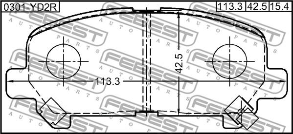 Febest 0301-YD2R - Гальмівні колодки, дискові гальма autozip.com.ua