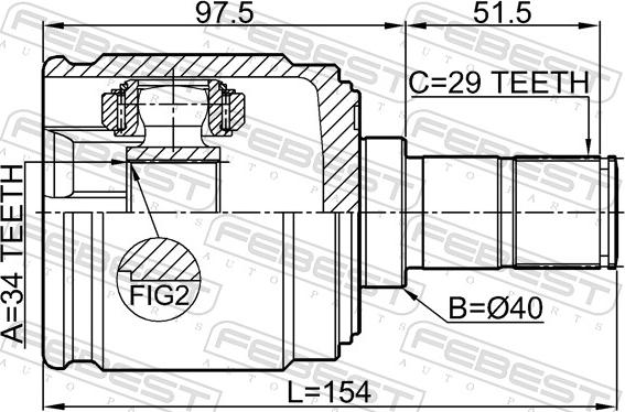 Febest 0311-CUMTLH - Шарнір, ШРУС, приводний вал autozip.com.ua
