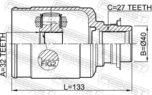 Febest 0311-RW24RH - Шарнір, ШРУС, приводний вал autozip.com.ua
