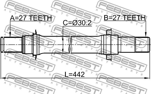 Febest 0312-CL7ATRH - Приводний вал autozip.com.ua